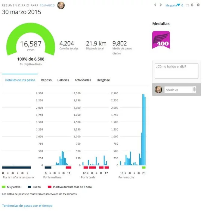 Monitor de actividad Garmin Connect