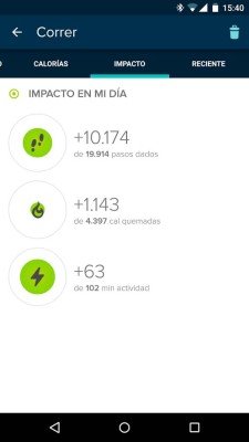 Fitbit Surge - Actividad aplicación móvil