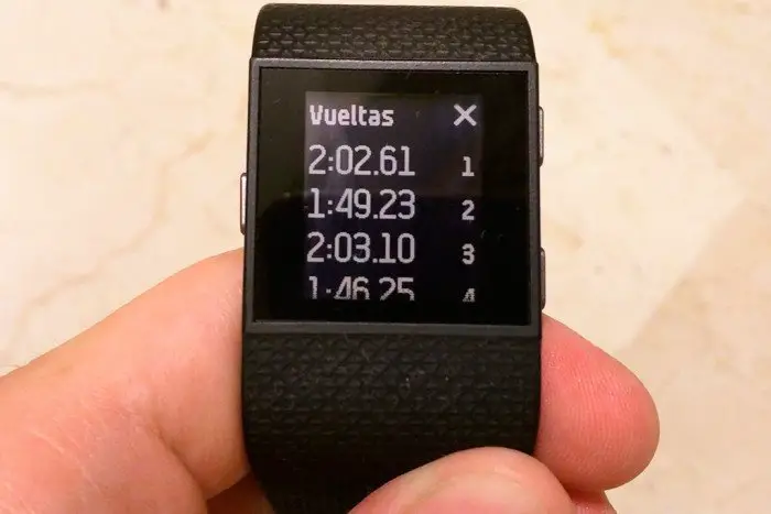Fitbit Surge - Summary of laps