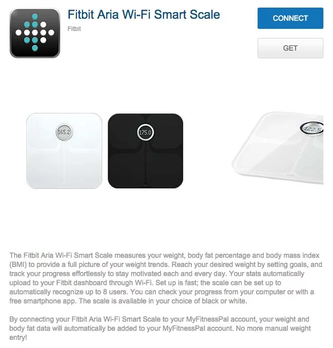 Fitbit Aria - Sincronización con otros servicios