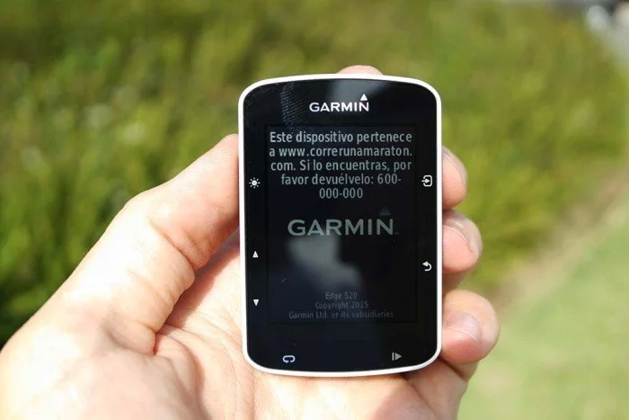 Garmin 520 mensaje de inicio