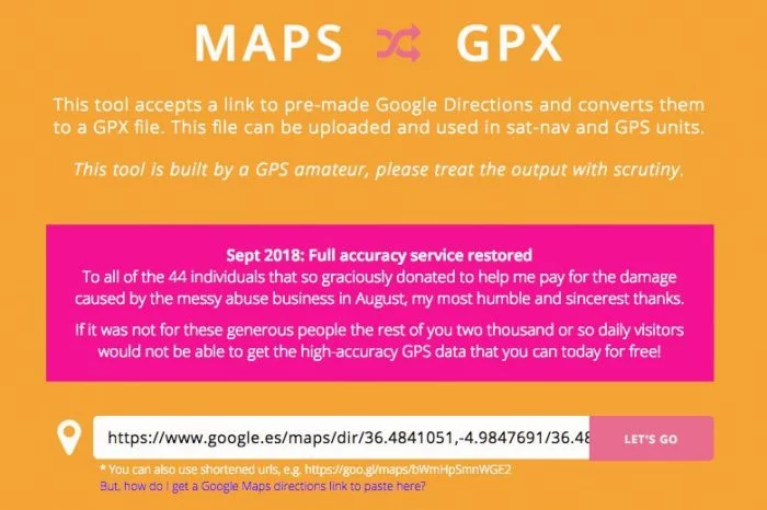 Maps to GPX