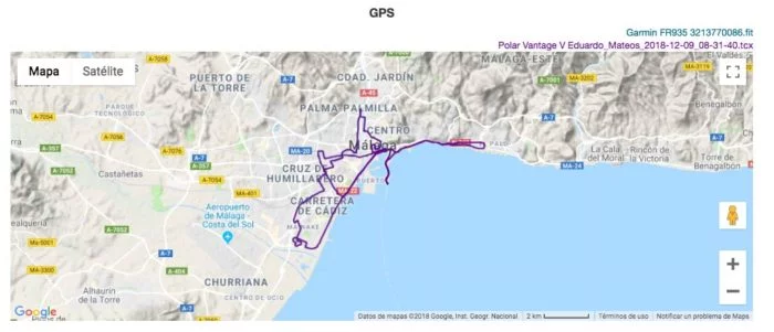 Polar Vantage - Comparativa GPS