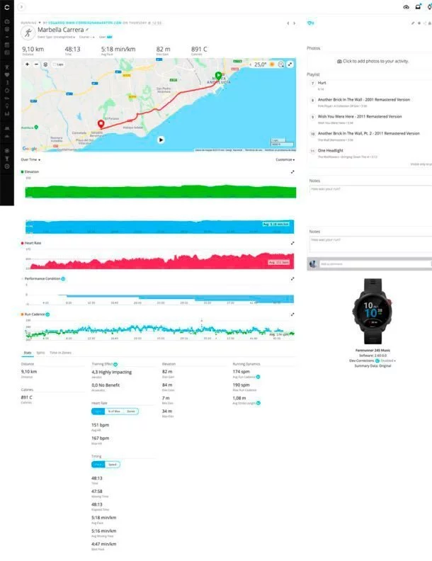 Monitor Cardíaco de Pulso com GPS Garmin Forerunner 245 Music - Fátima  Esportes