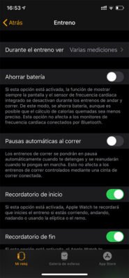 Apple Watch - Configurar perfiles