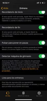 Apple Watch - Configurar perfiles
