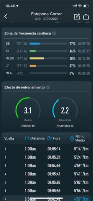 COROS APEX Pro - Actividad sincronizada