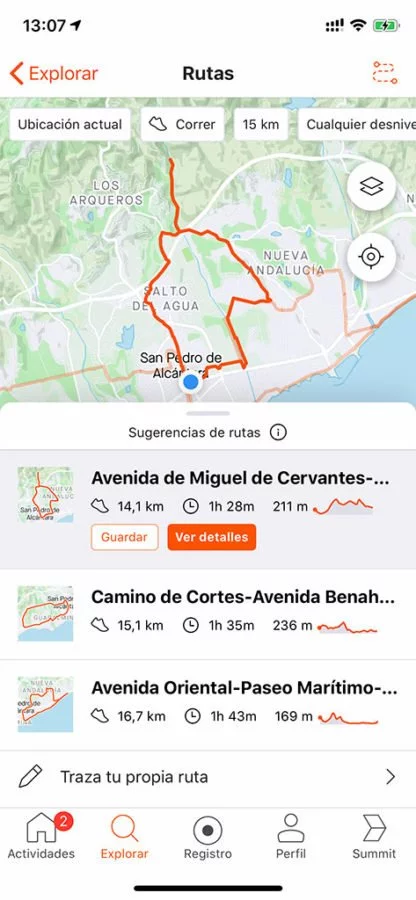 Strava - Calculated running route