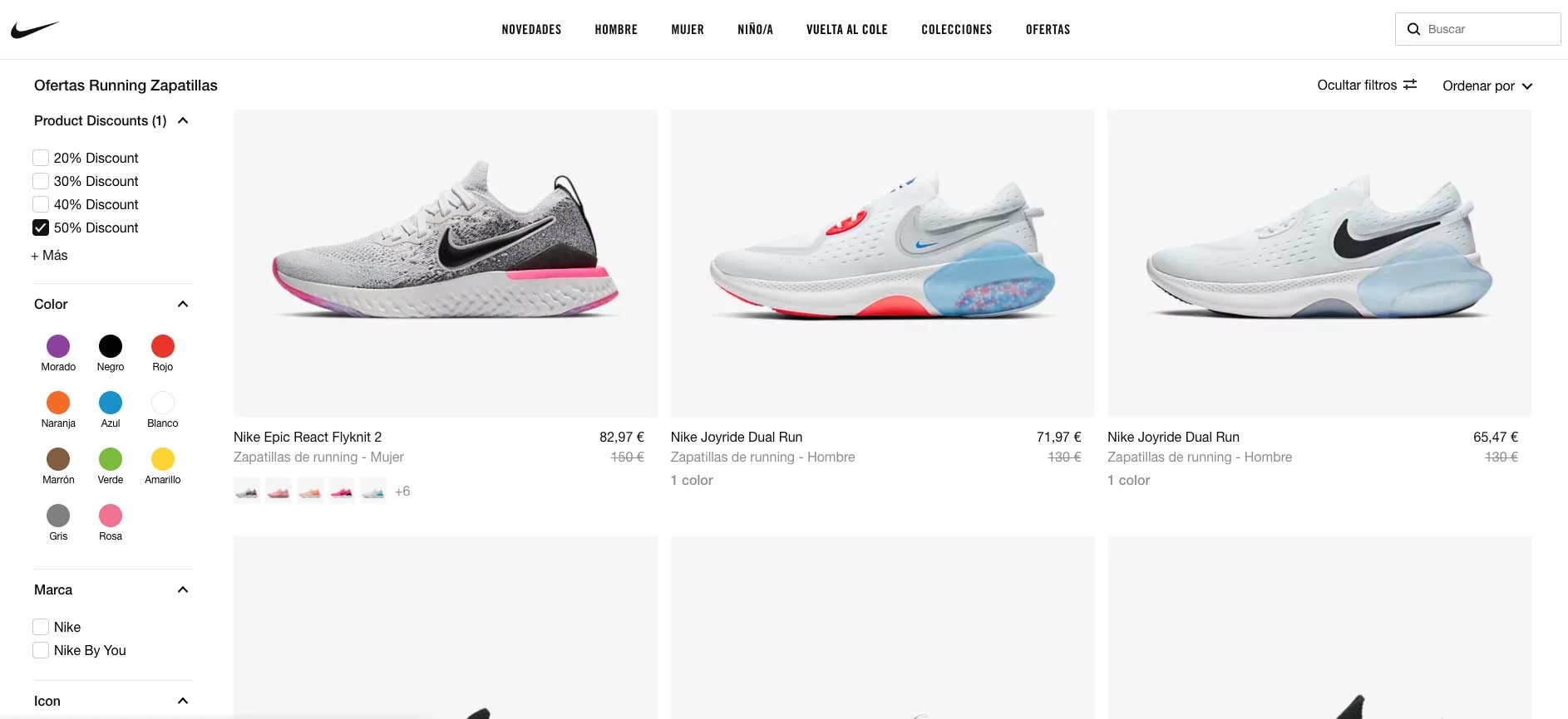 Nike - Ofertas zapatillas running Julio 2020