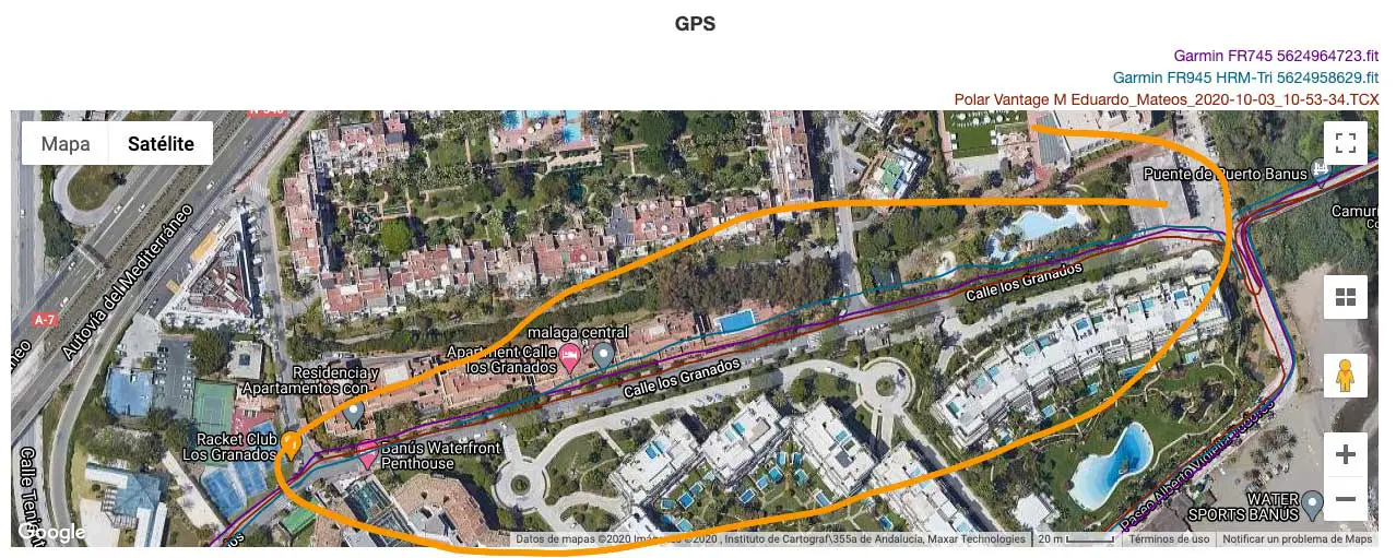 GPS Comparison - Polar Vantage V2 - Garmin FR745