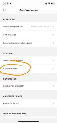Bose Sport Earbuds - Acceso directo