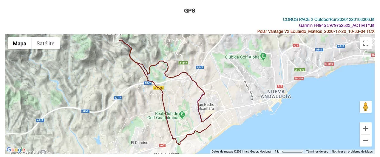 COROS PACE 2 - GPS Comparison