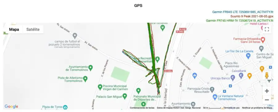 GPS Garmin Forerunner 945 LTE - Suunto 9 Peak GPS Comparison
