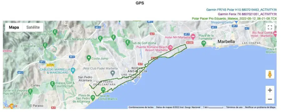 Polar Pacer Pro - Garmin Fenix 7X - Comparison GPS