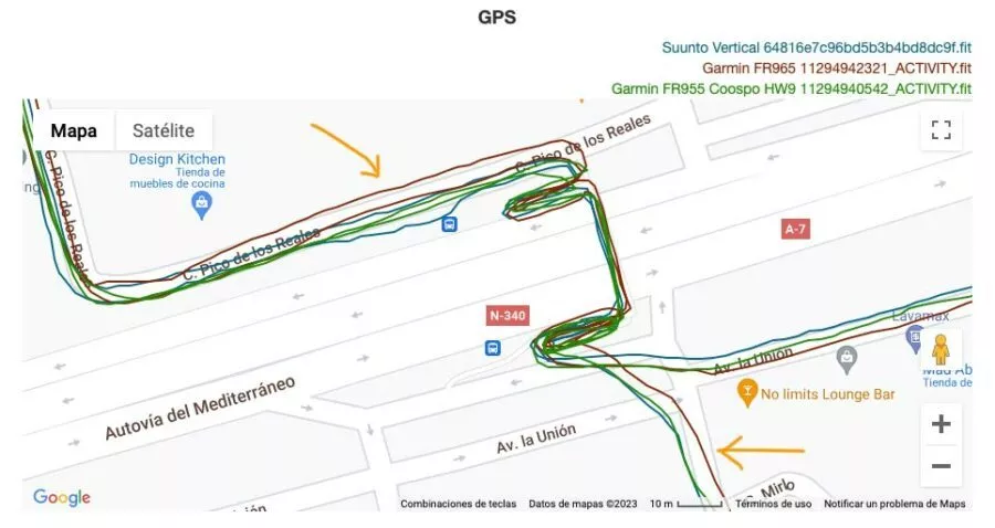 Garmin Forerunner 965 - GPS Comparison