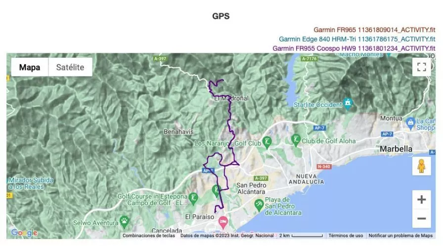 Garmin Forerunner 965 - Comparativa GPS