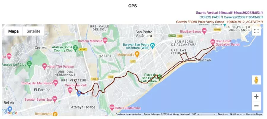 COROS PACE 3 - Comparativa GPS