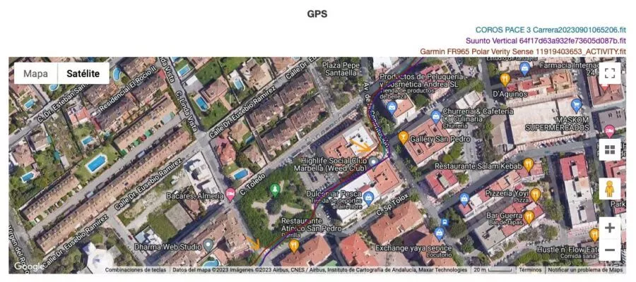 COROS PACE 3 - Comparativa GPS