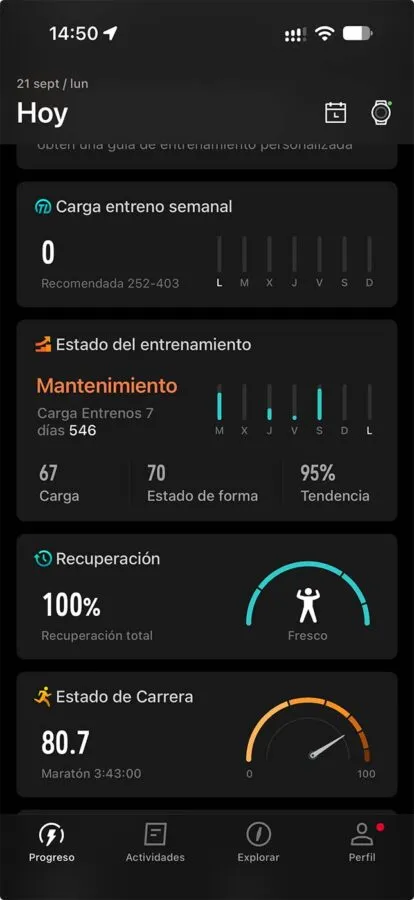 COROS PACE 4 Pro: review, opinión y diferencias con PACE 4 19 COROS PACE 4 Pro carga de entrenamiento
