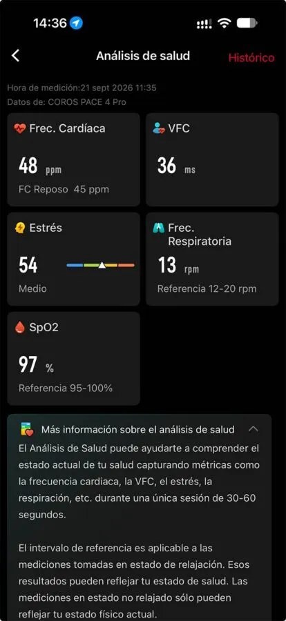 COROS PACE 4 Pro: review, opinión y diferencias con PACE 4 9 COROS PACE 4 Pro análisis de salud y ECG