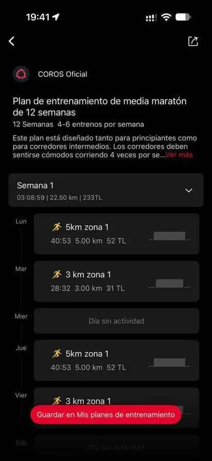 COROS PACE 4 Pro: review, opinión y diferencias con PACE 4 18 COROS PACE 4 Pro planes de entrenamiento